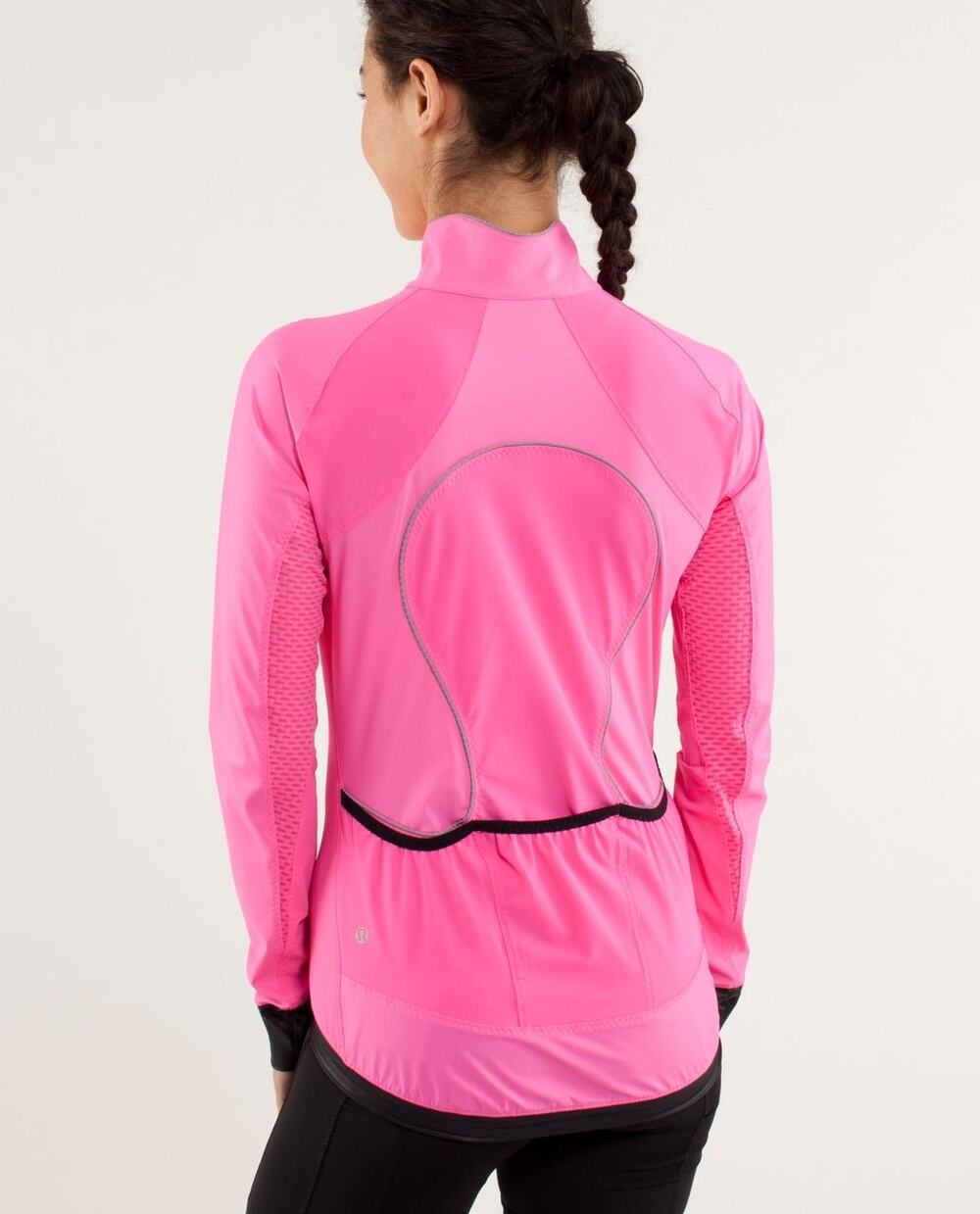 Lululemon Pace Line Jacket Size 8 Pinkalicious Pink Cycling Running Reflective